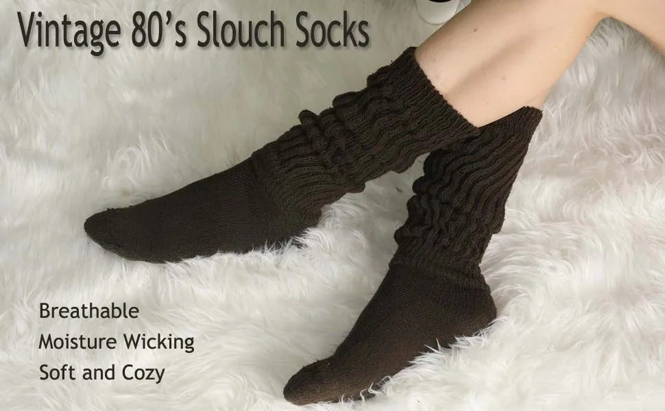 Slouchy Scrunch Cotton Slouch Socks 3 Pairs Shoe Size 5 to 10