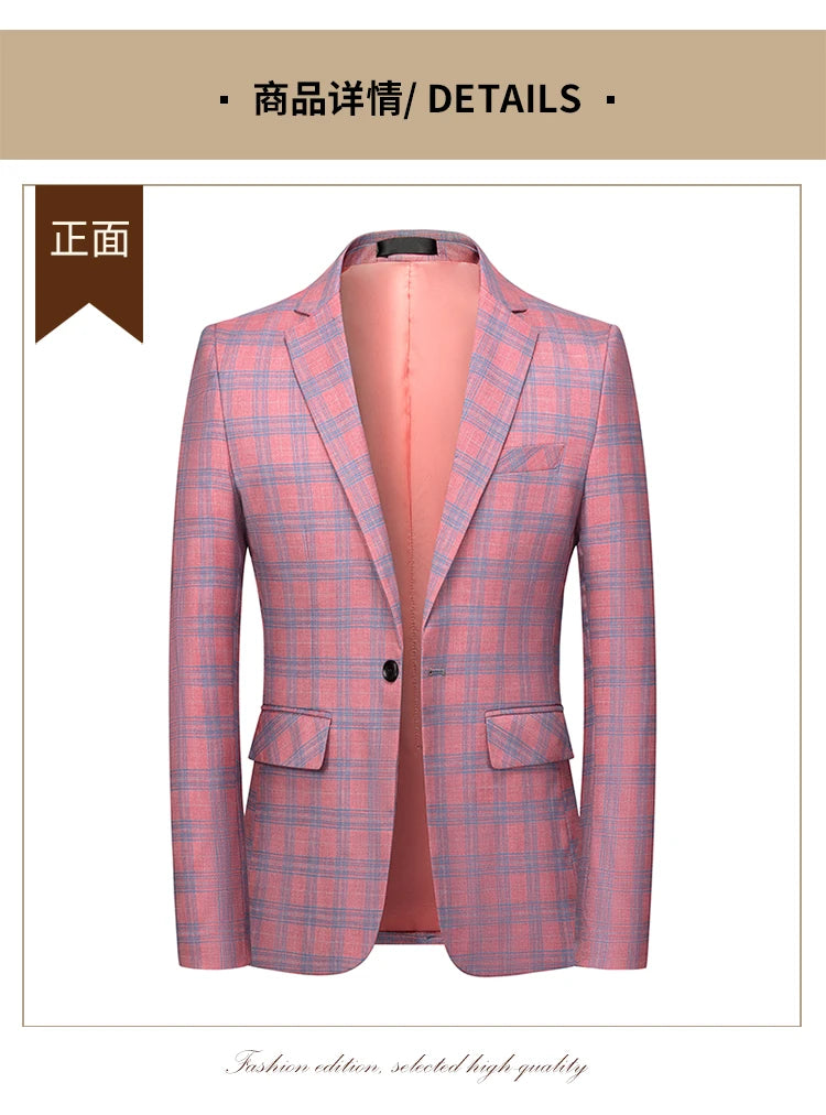 Blazer Cotton Slim Male Jacket Blazer S-6XL