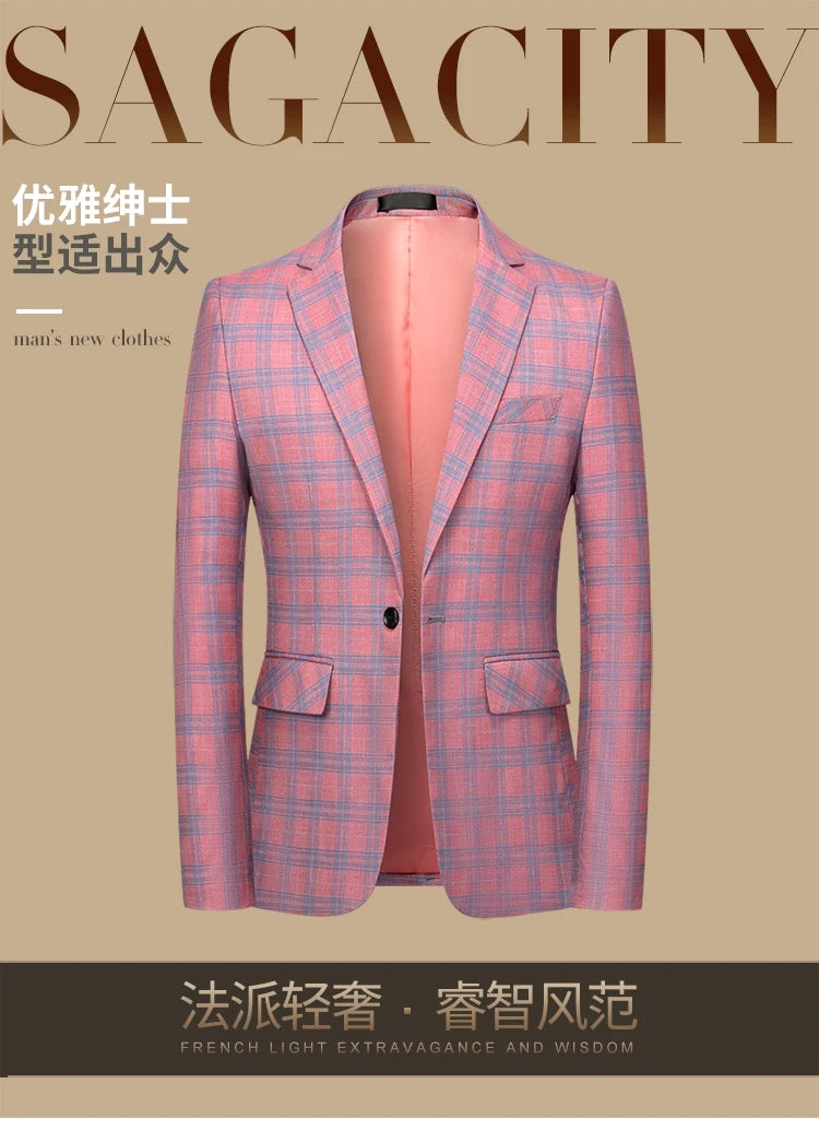 Blazer Cotton Slim Male Jacket Blazer S-6XL