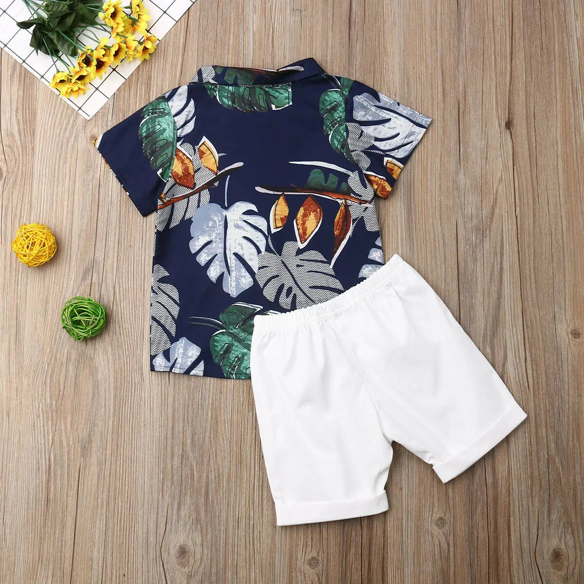 Kid Baby Boy Cotton Clothes Print Outfits , Beachwear Set.