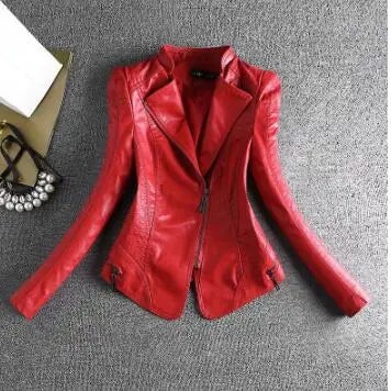 Spring And Autumn Women Leather Jacket Coats Slim