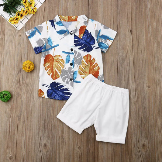 Kid Baby Boy Cotton Clothes Print Outfits , Beachwear Set.