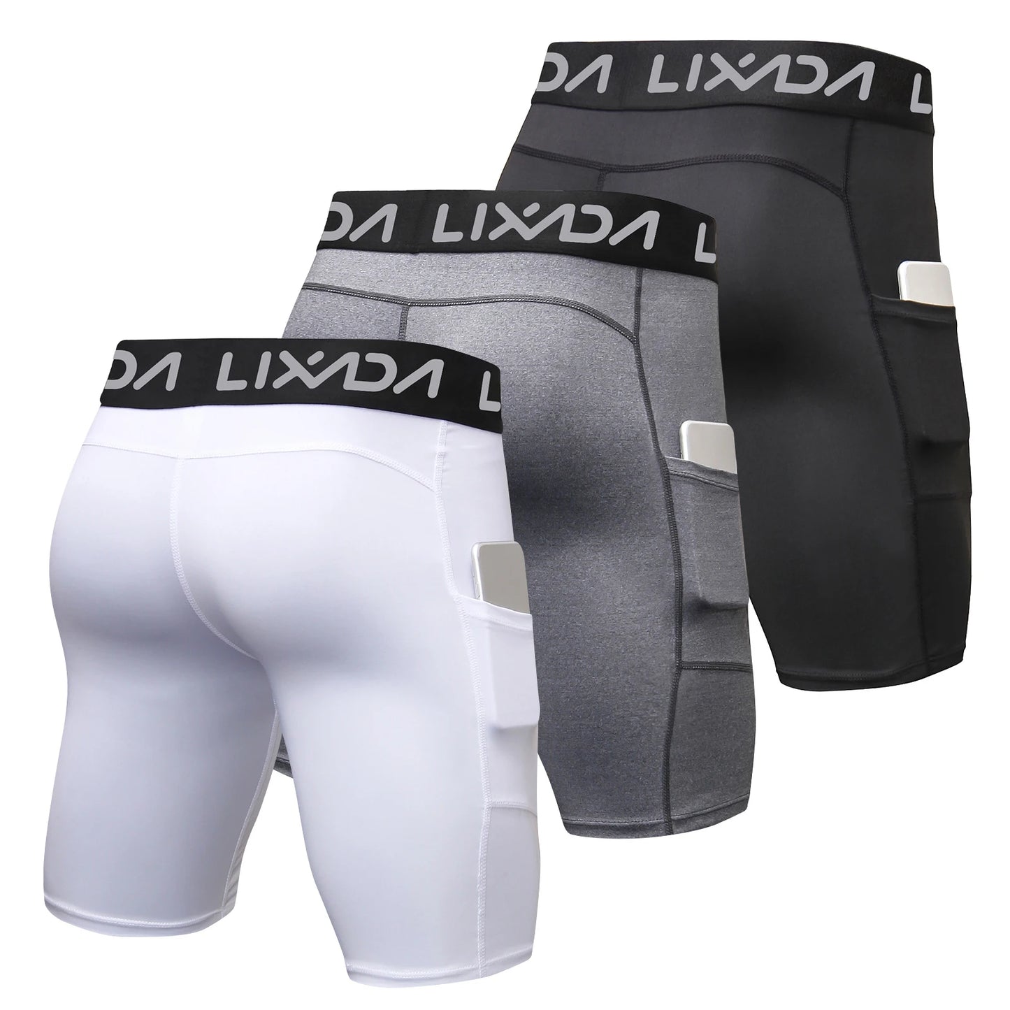 3 Pack  Sports Shorts  Workout Underwear with Pocket