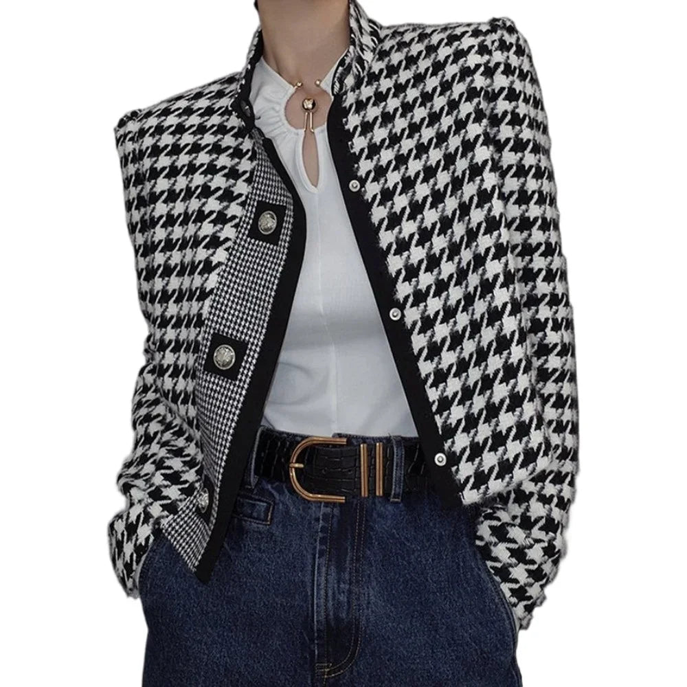 Autumn Winter Houndstooth Classics Blazer