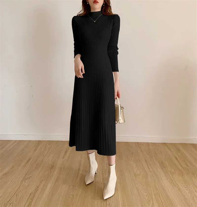 New Slim Long Sleeve Party High Neck Elegant