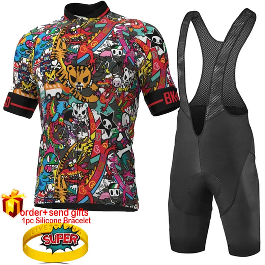 Short Sleeve Cycling Jersey Suit Riding Clothing Bib Shorts