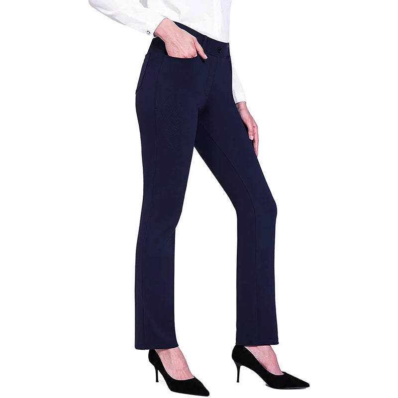 High Waist Wide Leg Pants  Flared Trousers with Pockets