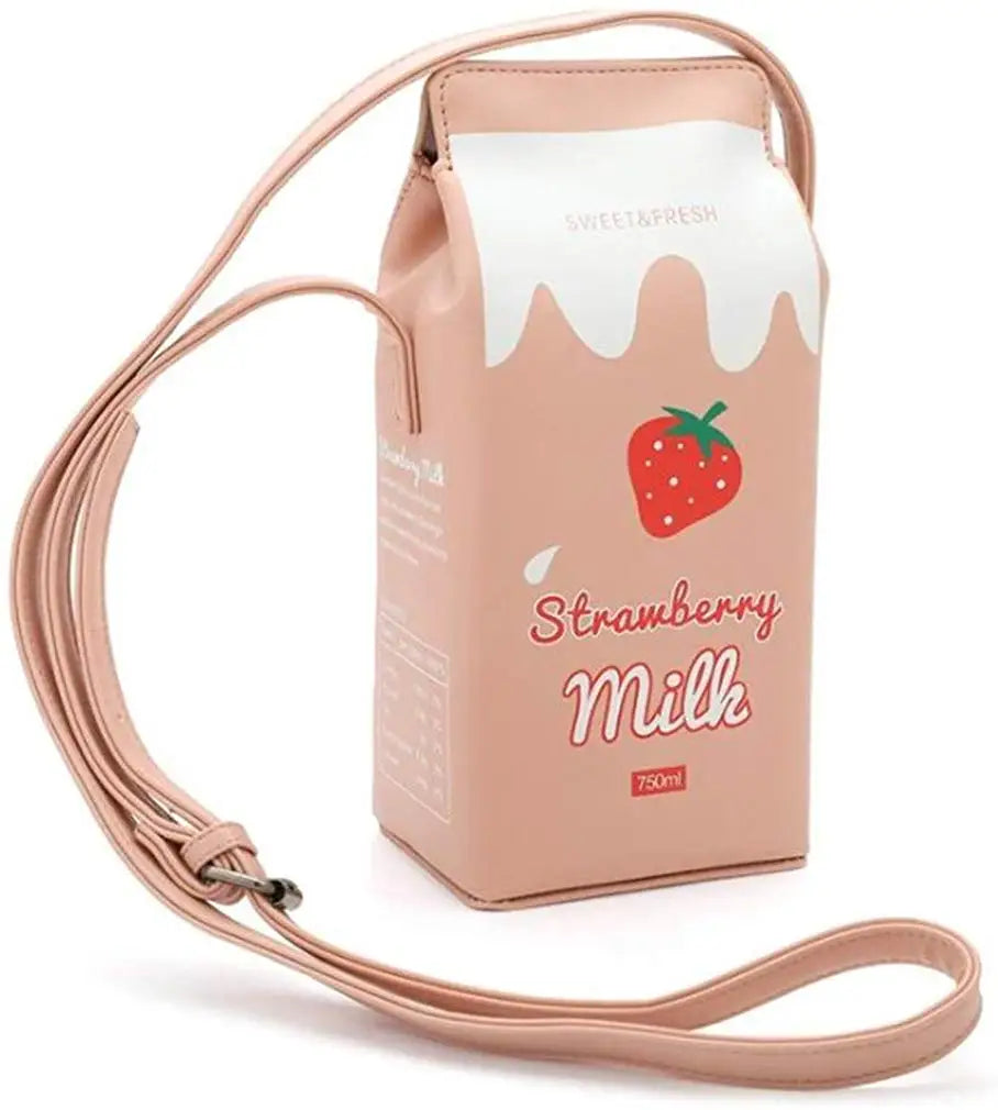 Fashion Strawberry Milk Cartoon Print Beverage Bottle Design