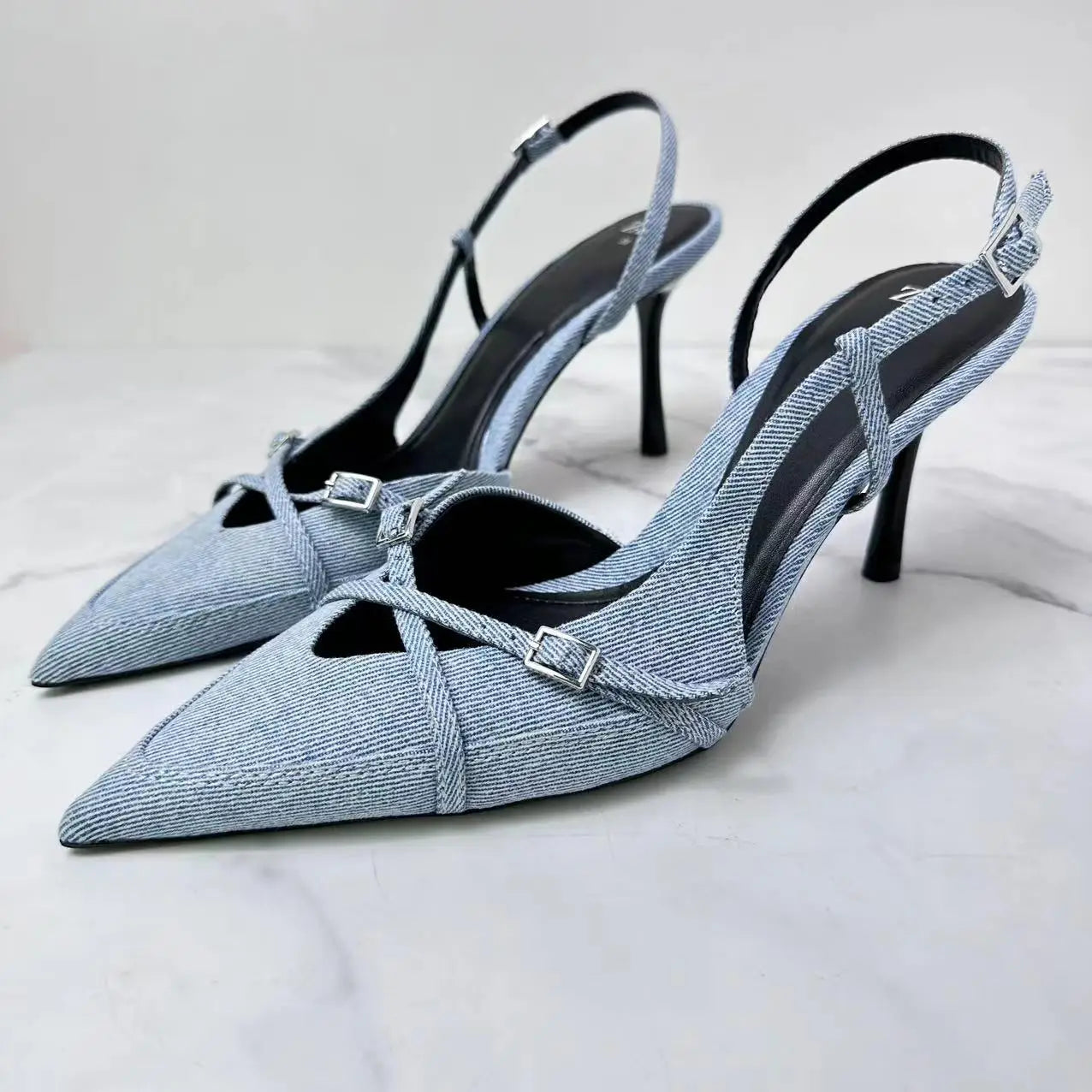 High Heels Pumps Shoes Pointed Toe Party Slingbacks