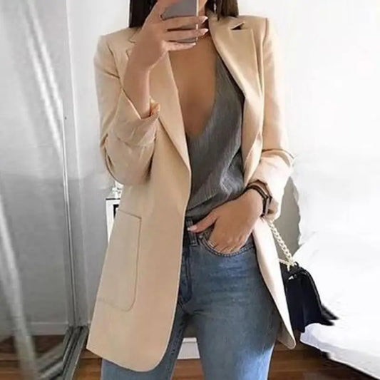 Long Sleeve Blazer Jacket for Office Work Business Party -