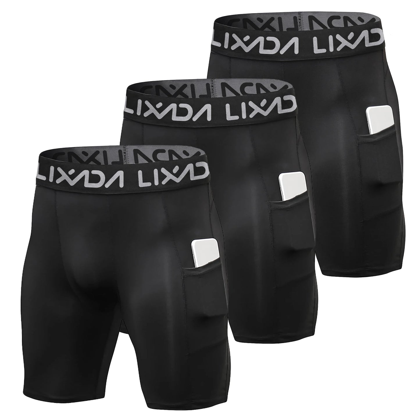 3 Pack  Sports Shorts  Workout Underwear with Pocket