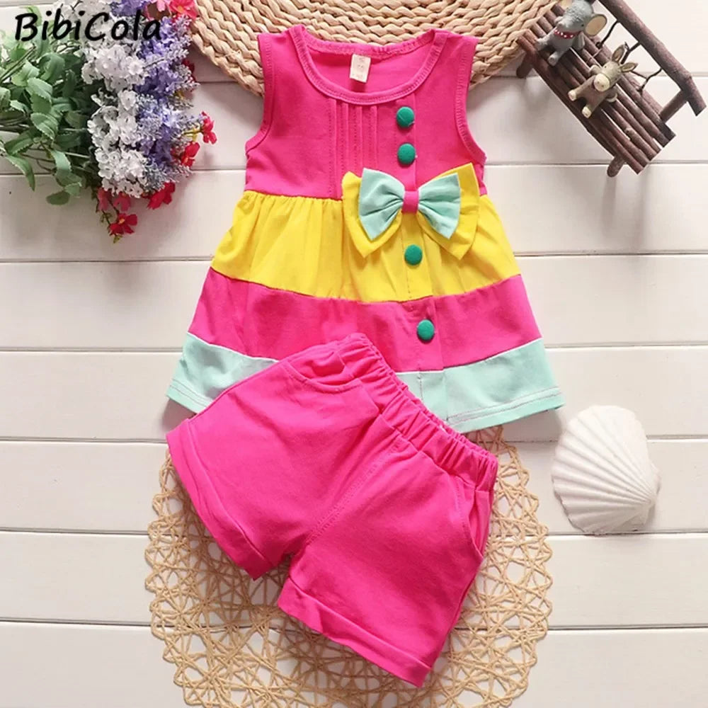 2pcs tracksuitshort sleeve baby girls clothes sets