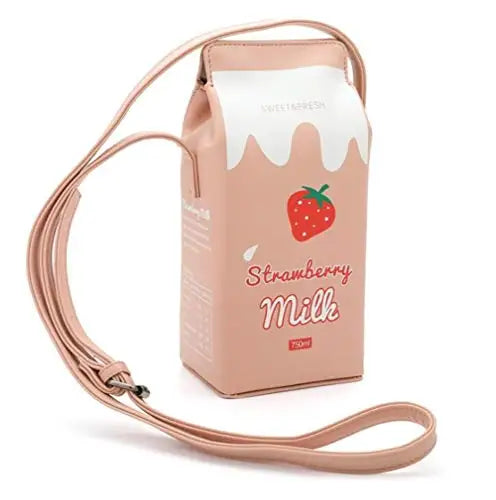 Fashion Strawberry Milk Cartoon Print Beverage Bottle Design