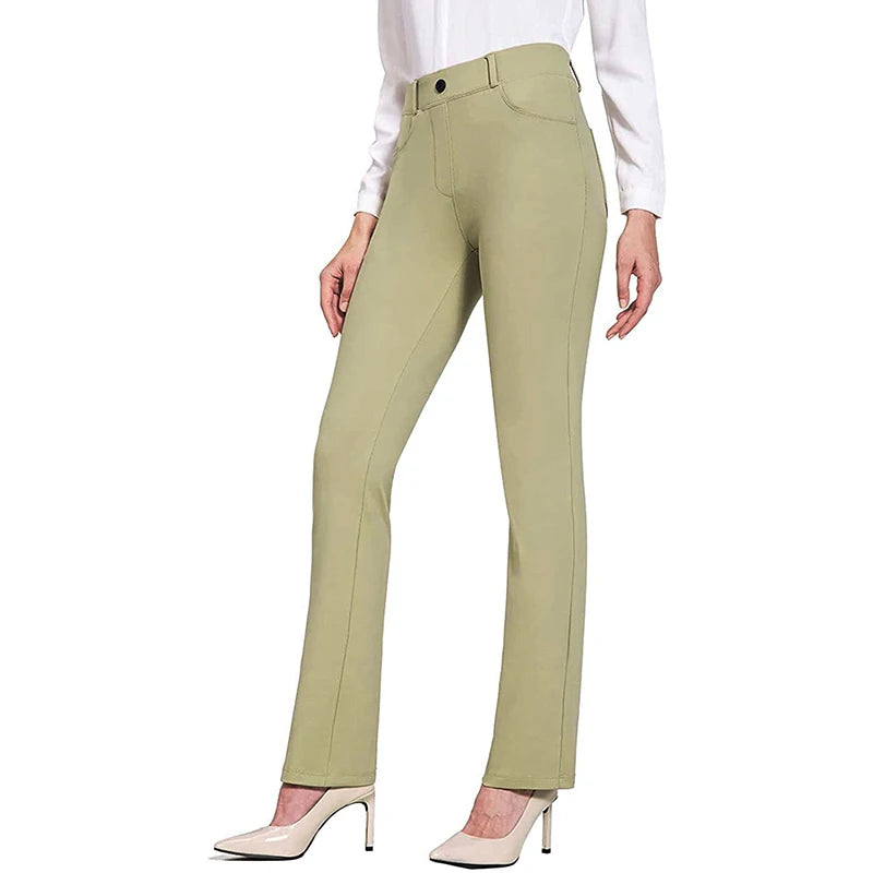 High Waist Wide Leg Pants  Flared Trousers with Pockets