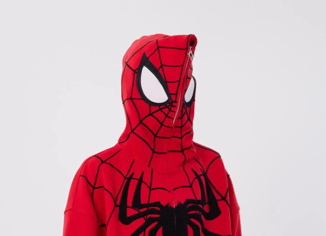 Spider Printed Zip Up Hoodie  Teenage Sweatshirt