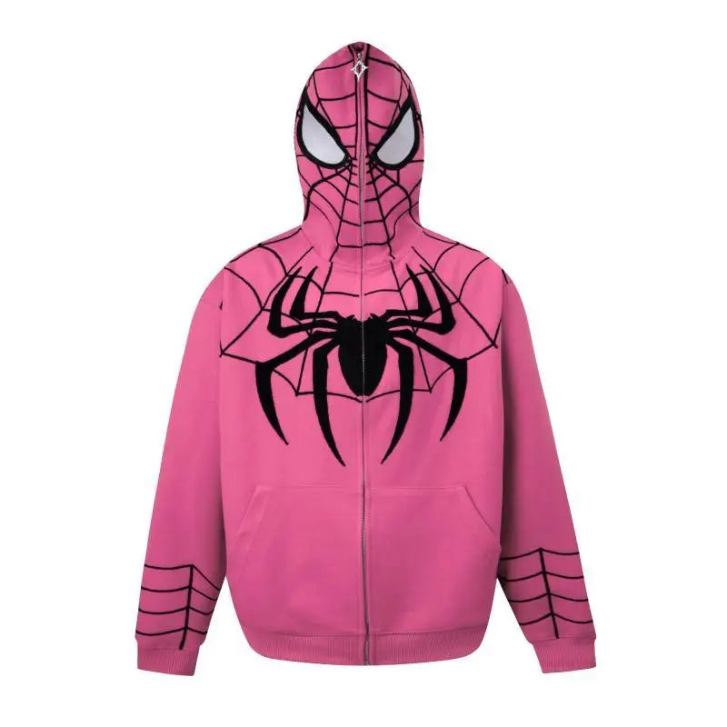 Spider Printed Zip Up Hoodie  Teenage Sweatshirt