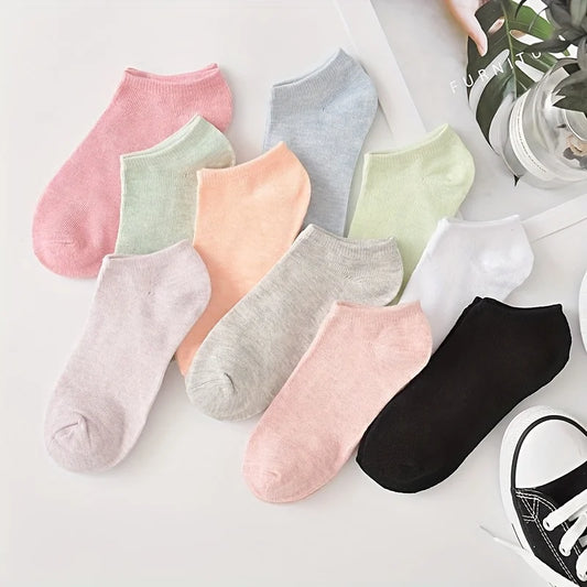 Cotton Women Short Socks Set Sweat Absorption