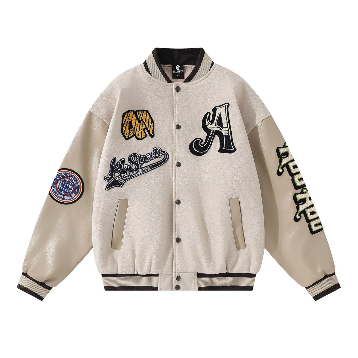 Letter Embroidery Men's Baseball Jacket Y2k