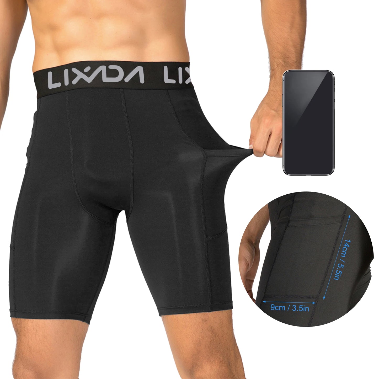 3 Pack  Sports Shorts  Workout Underwear with Pocket