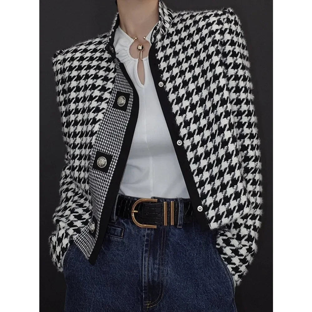 Autumn Winter Houndstooth Classics Blazer