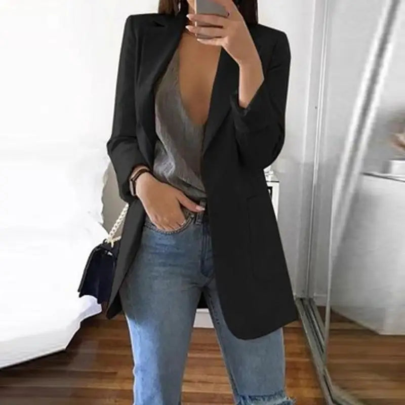 Long Sleeve Blazer Jacket for Office Work Business Party -