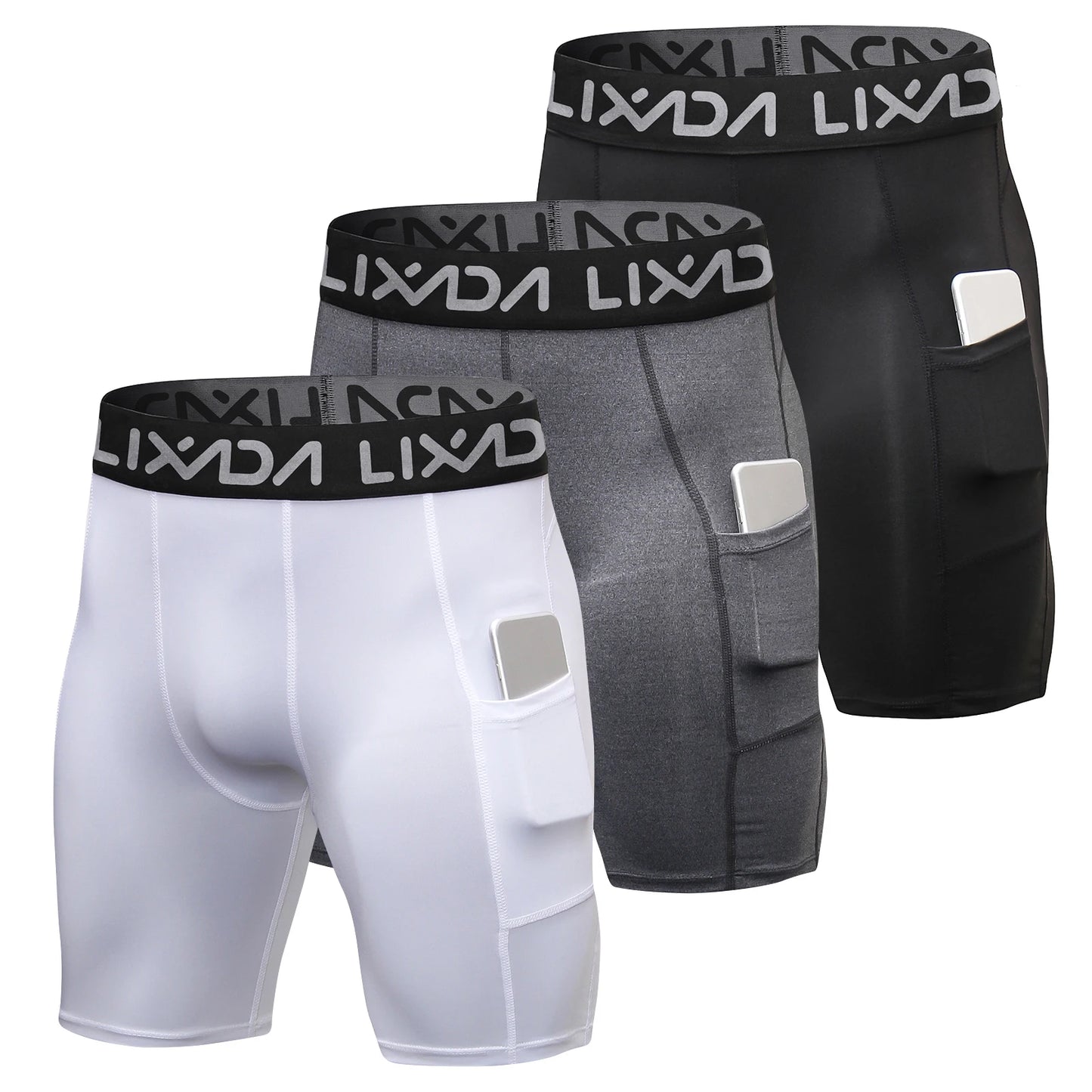 3 Pack  Sports Shorts  Workout Underwear with Pocket