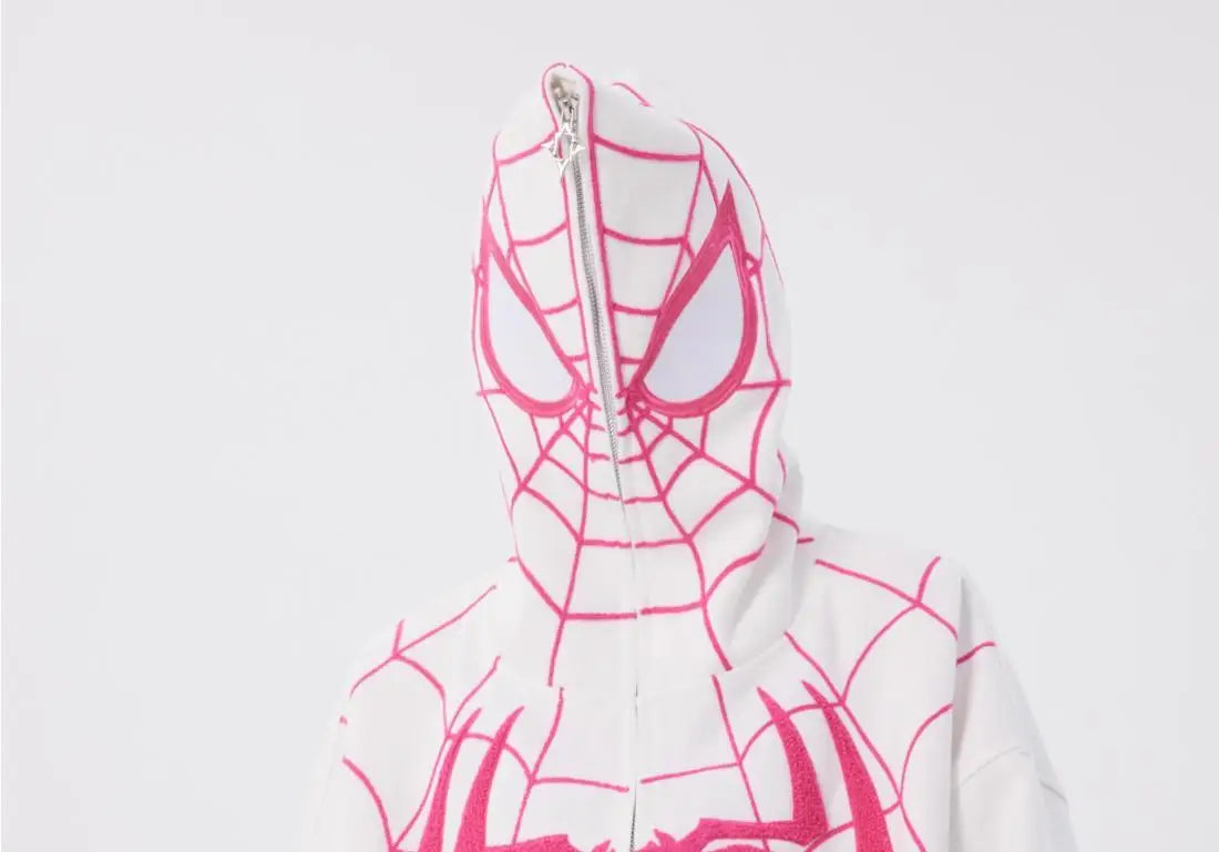 Spider Printed Zip Up Hoodie  Teenage Sweatshirt