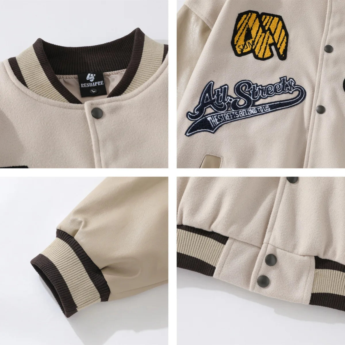 Letter Embroidery Men's Baseball Jacket Y2k