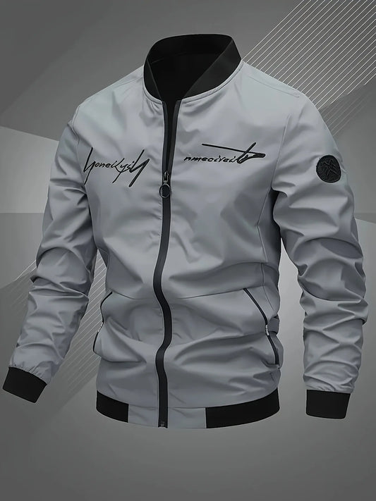 Trendy men's  bomber jacket - stylish design, versatile casual style