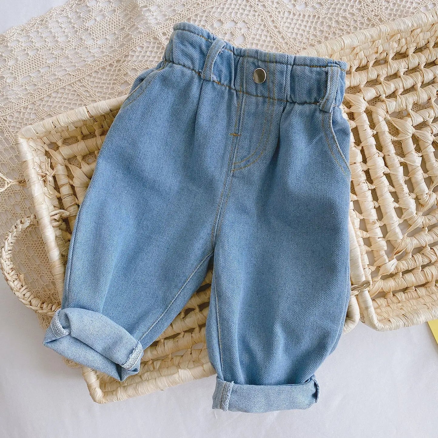 Solid Color Jeans 0-3 Years Old Baby