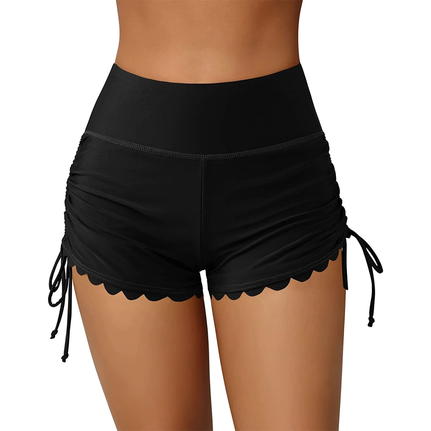 Swim Shorts High Waist Drawstring Bathing Surfing Bottoms