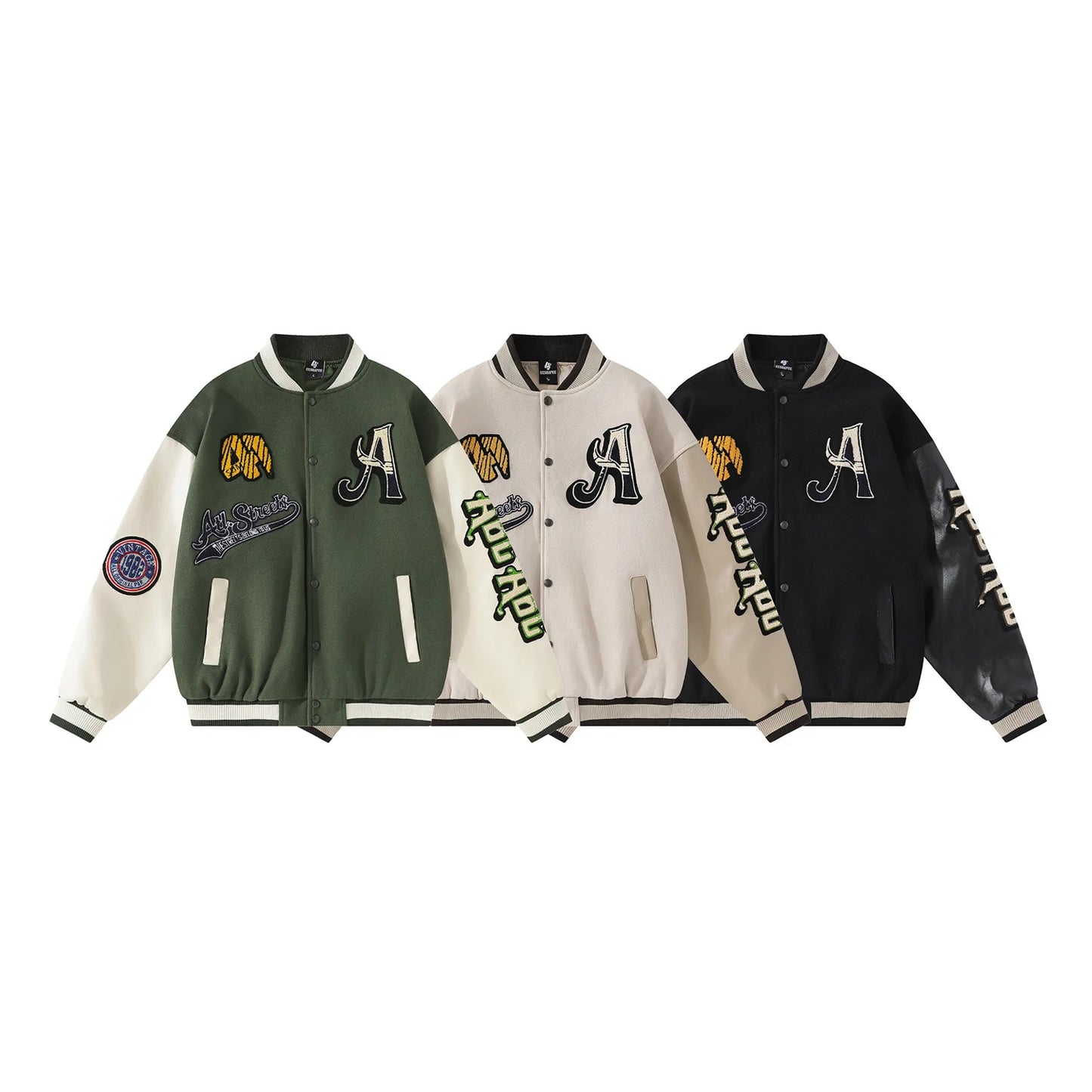 Letter Embroidery Men's Baseball Jacket Y2k