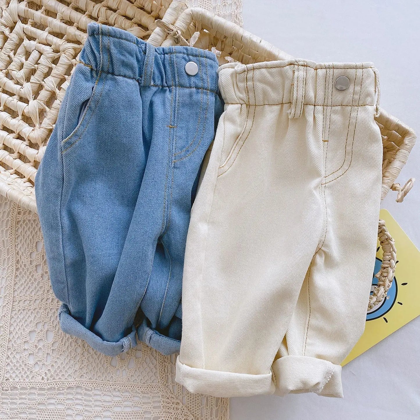 Solid Color Jeans 0-3 Years Old Baby