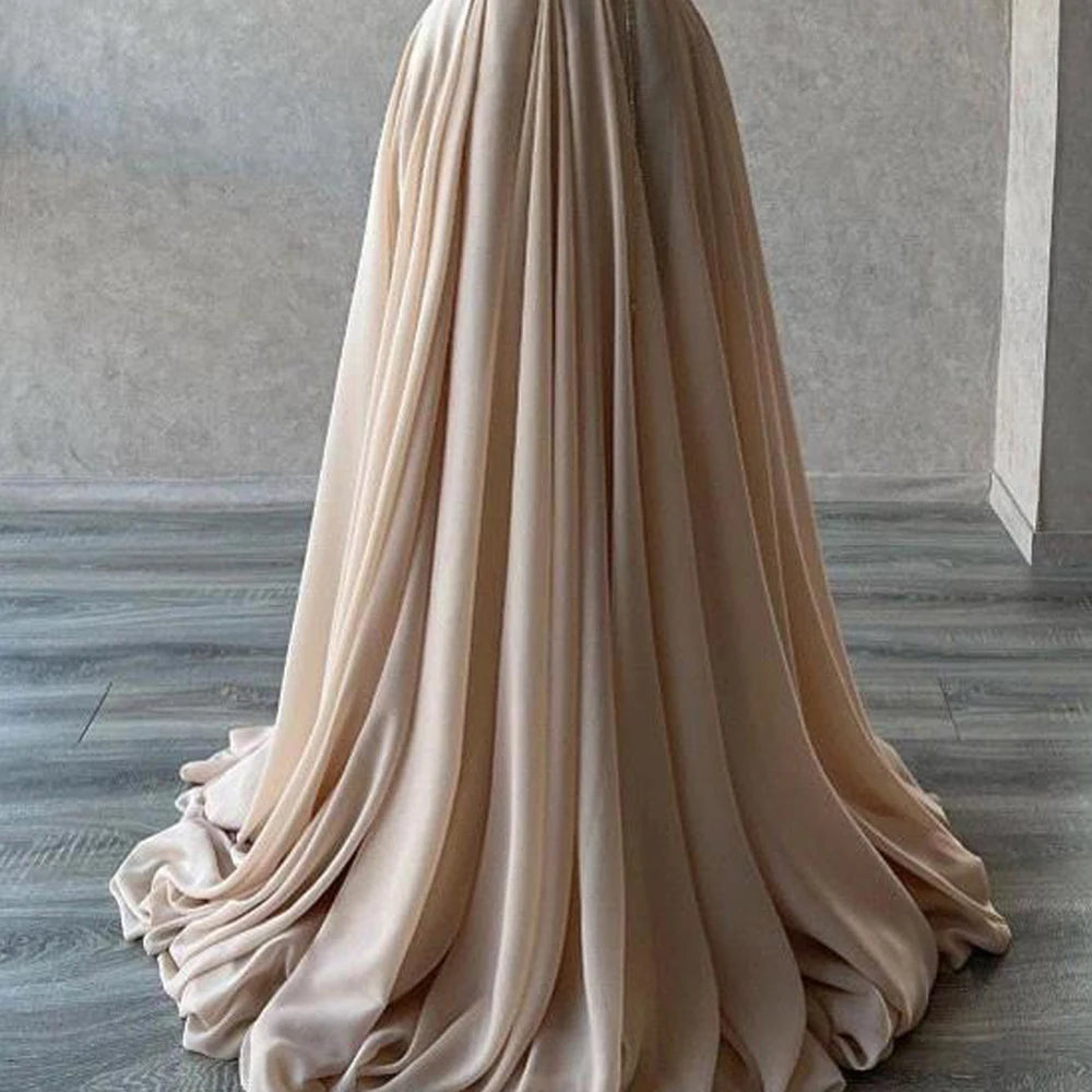 Long Luxury Evening Dresses Beaded  Chiffon Prom Party Gowns