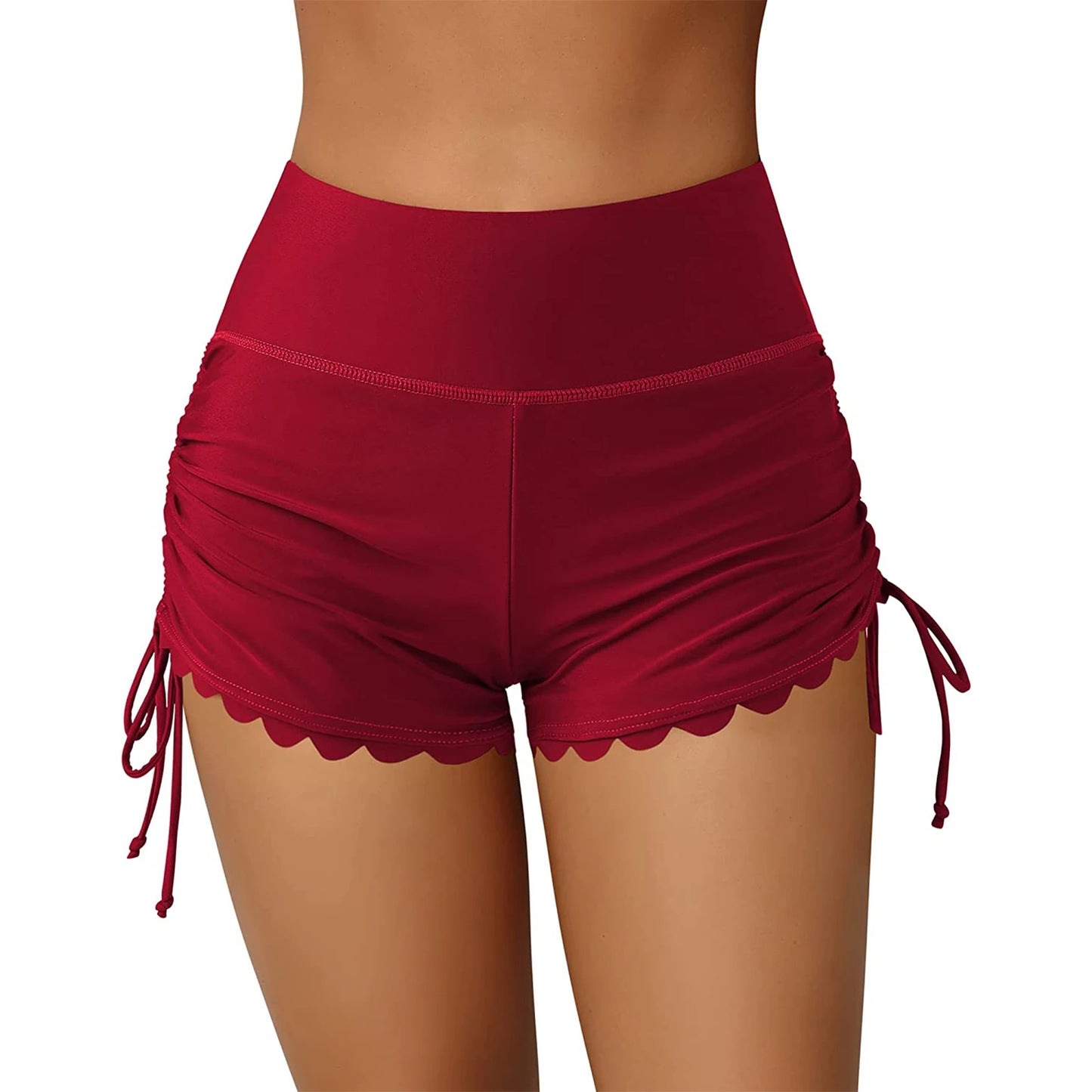 Swim Shorts High Waist Drawstring Bathing Surfing Bottoms