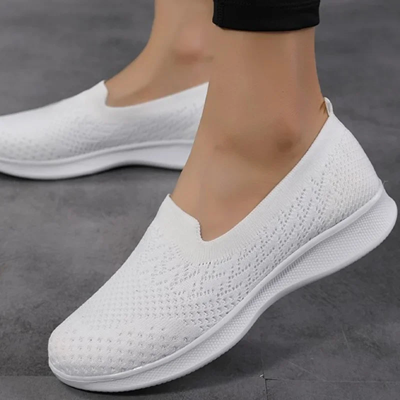 Lightweight Flat Walking Shoes Slip On Sneakers  Platform Casual