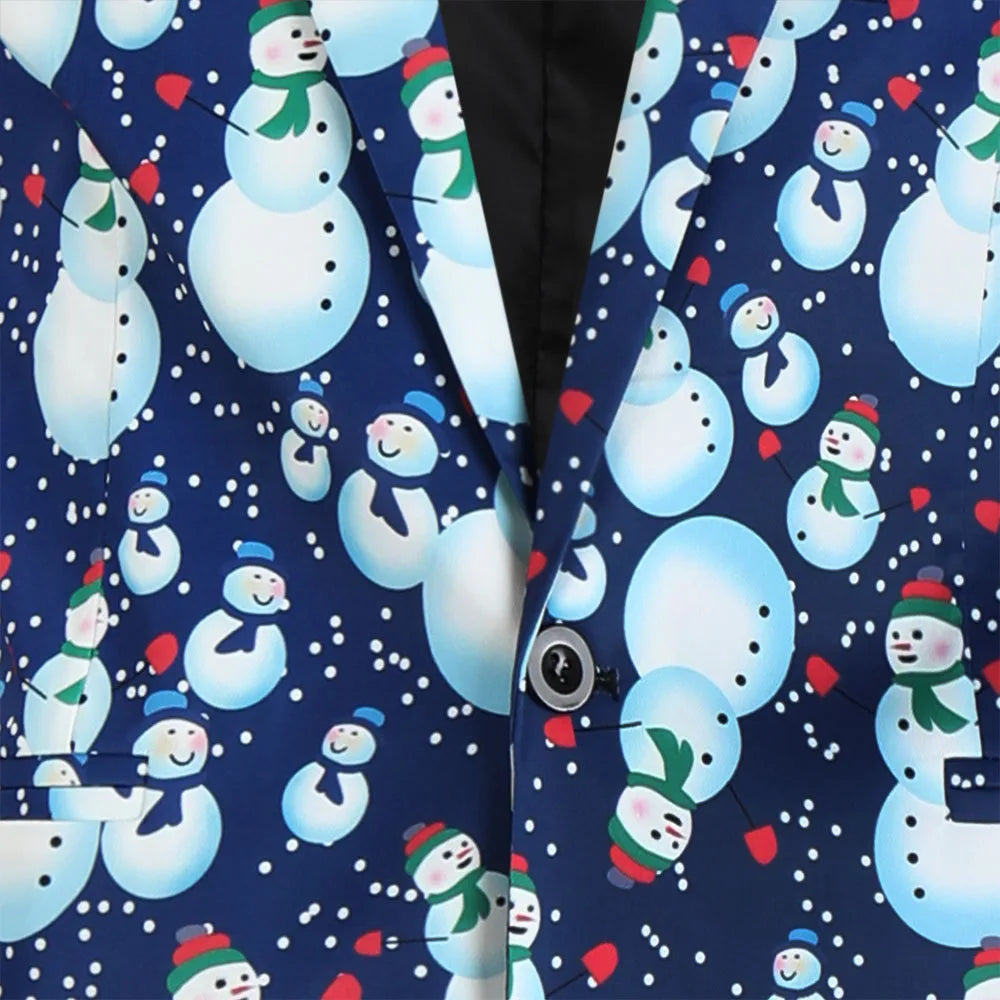 Christmas  Suits f Snowflake Santa Claus Print